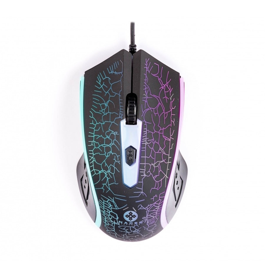 MOUSE GAMER NACEB ÓPTICO NA-592NE, ALÁMBRICO, BLANCO, 1,200DPI