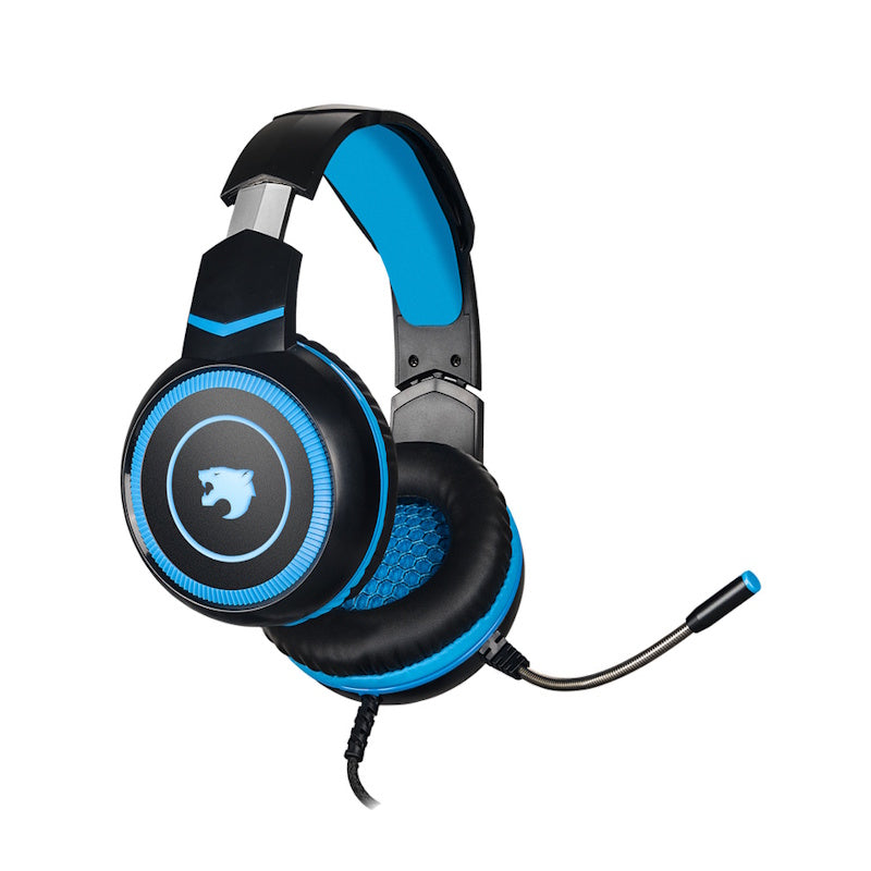 ADÍFONOS GAMER YAGUARET QUIMERA, ALÁMBRICO, AZUL/NEGRO, USB-C, 2Mts