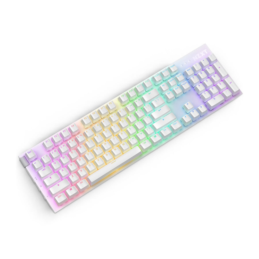 TECLADO GAMER NZXT FUNTION 2, SWITCH GATERON RED, BLANCO, ALÁMBRICO