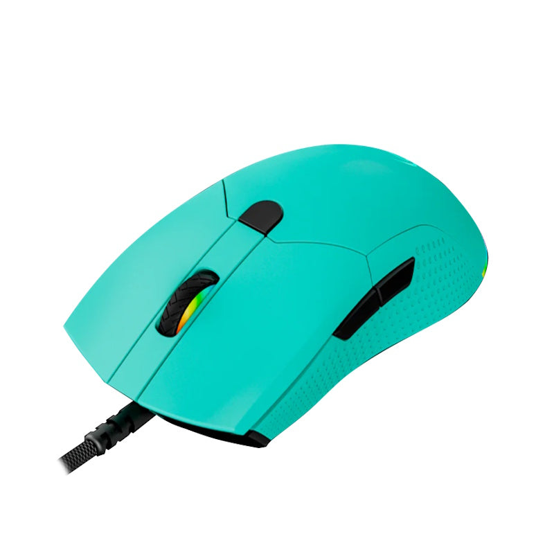 MOUSE GAMER ÓPTICO VSG AURORA, ALÁMBRICA, TURQUESA, 7200DPI