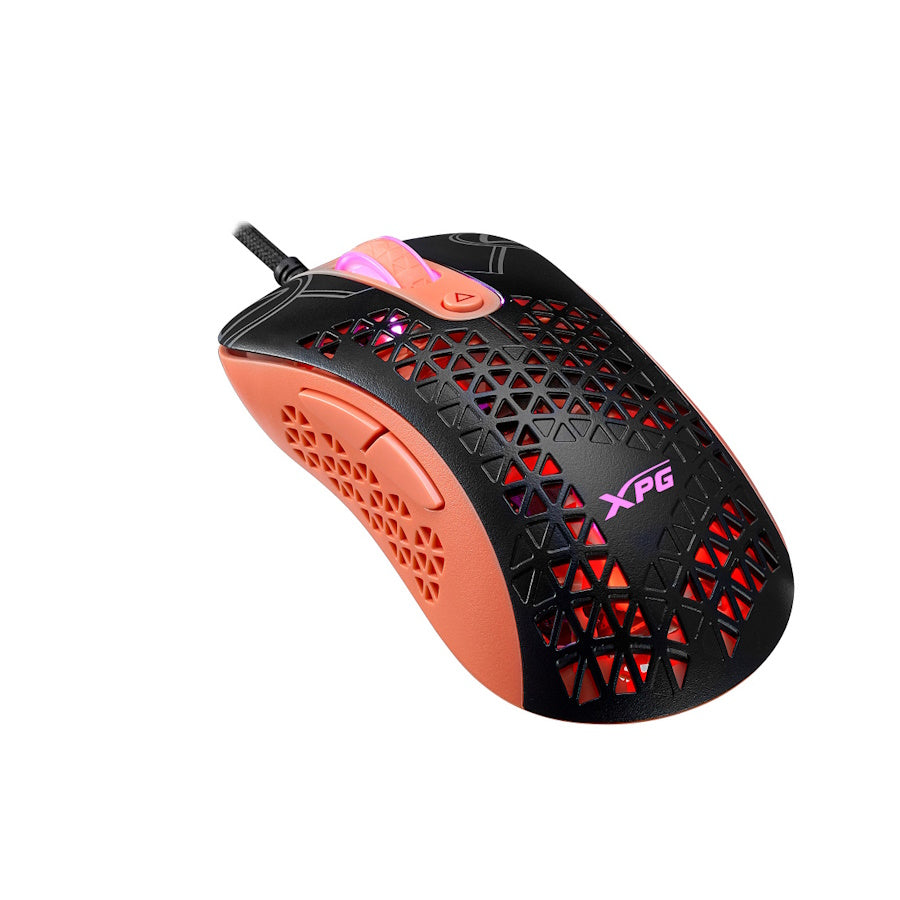 MOUSE GAMER XPG ÓPTICO SLINGSHOT EDITION MERA, ALÁMBRICO, NEGRO/ROSA, 12,000DPI