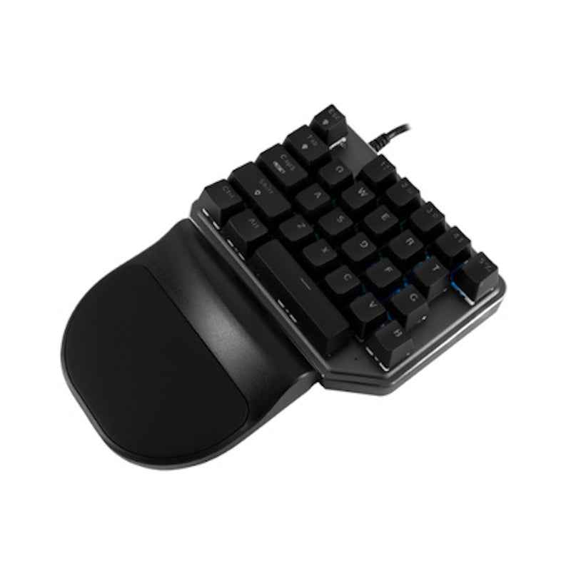TECLADO GAMER BATAURO NELORE, UNA MANO, ALÁMBRICO, MECÁNICO, GATERON RED, GRIS, USB