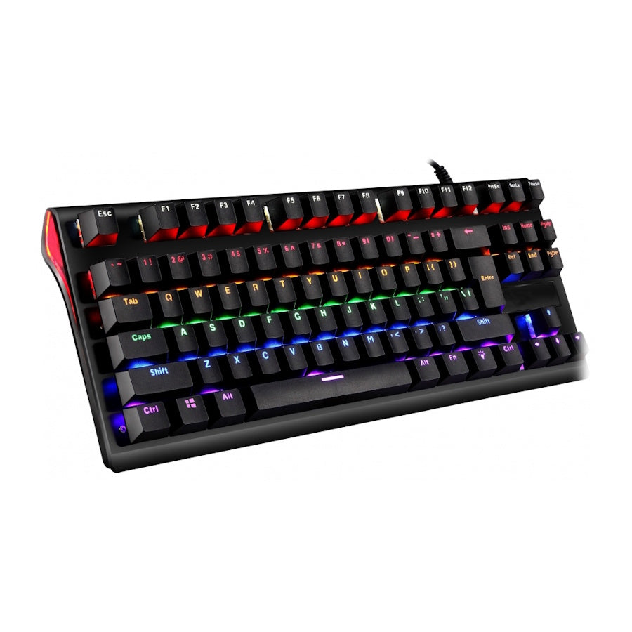 TECLADO GAMER OCELOT OGMK02, ALÁMBRICO, MECÁNICO, SWITCH BLUE, NEGRO, USB