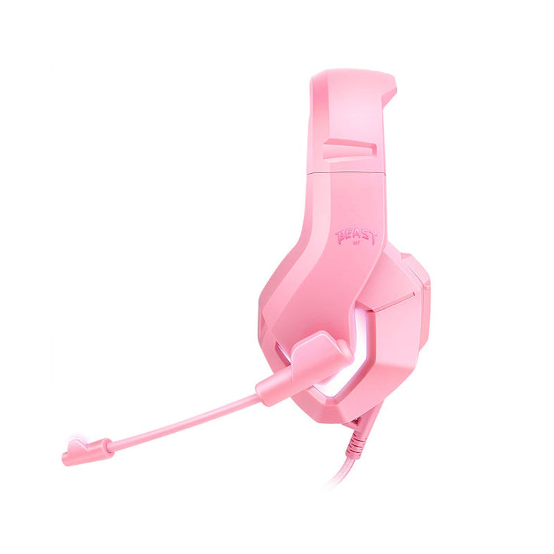 AUDÍFONOS GAMER STF MUSPELL TOURNAMENT, ALÁMBRICO, ROSA/GRIS, 3.5MM, 2.2Mts