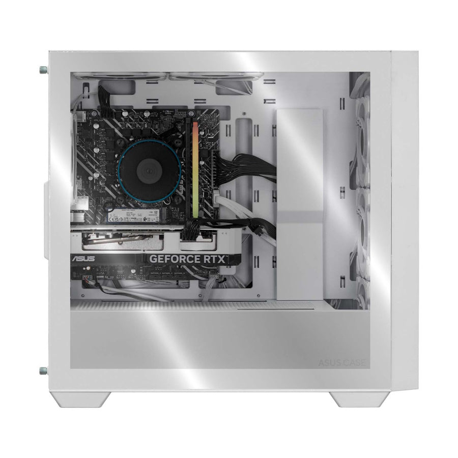PC GAMER ASUS CASE WHITE, Intel Core i5-12400F, AMD Radeon RX 7600, 32GB RAM, 1TB NVME