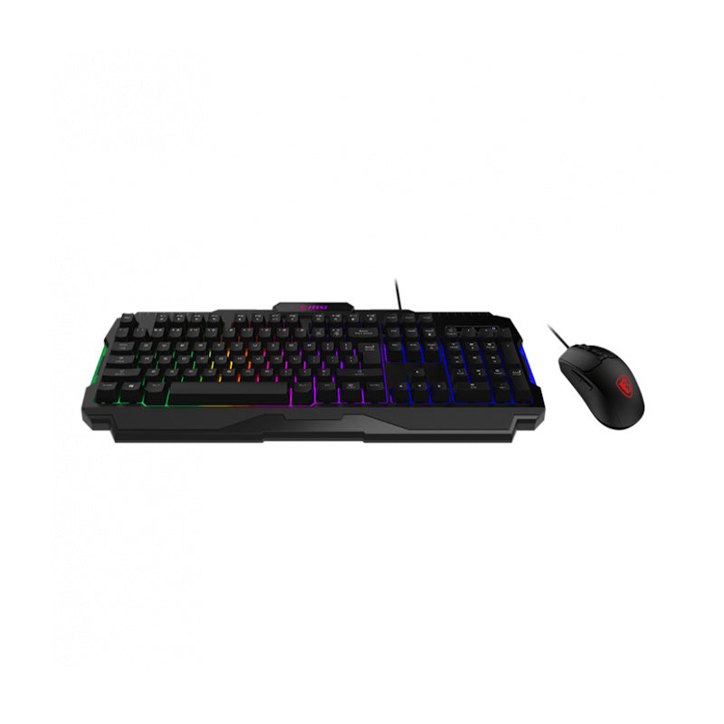 KIT GAMER TECLADO Y MOUSE MSI FORGE GK100, ALÁMBRICO, NEGRO, USB