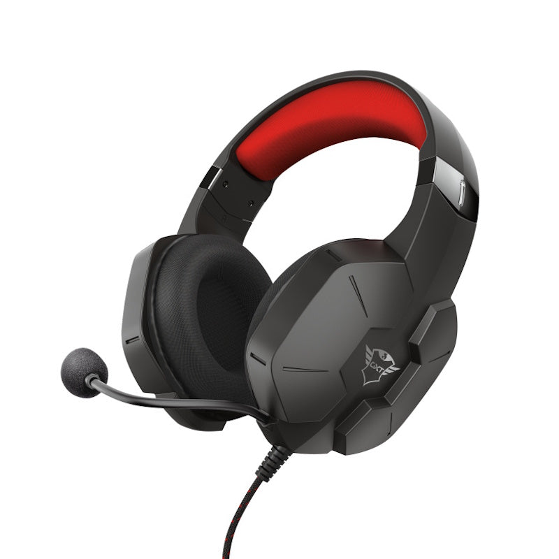 AUDÍFONOS GAMER TRUST GXT 323, ALÁMBRICO, NEGRO/ROJO, 3.5MM, 1.2Mts