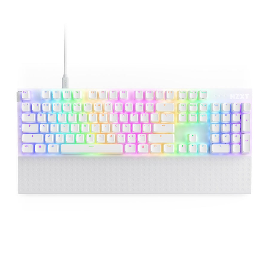 TECLADO GAMER NZXT FUNTION 2, SWITCH GATERON RED, BLANCO, ALÁMBRICO
