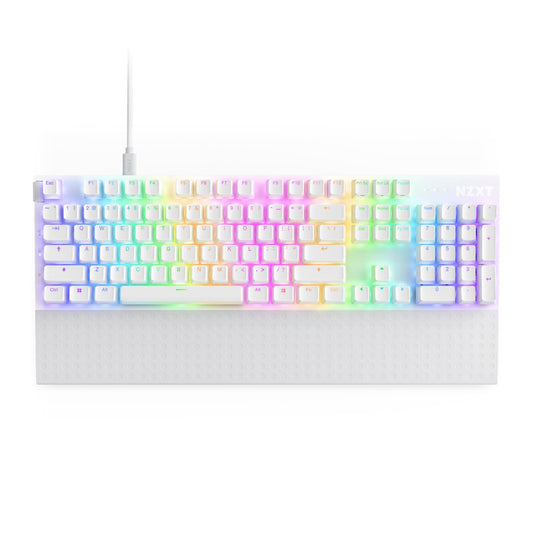 TECLADO GAMER NZXT FUNTION 2, SWITCH GATERON RED, BLANCO, ALÁMBRICO
