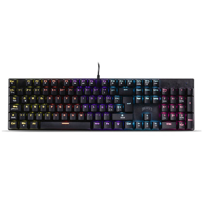 TECLADO GAMER SFT BEAST ABYSMAL ARMOR RGB, ALÁMBRICO, MECÁNICO, SWITCH OUTEMU, NEGRO, USB