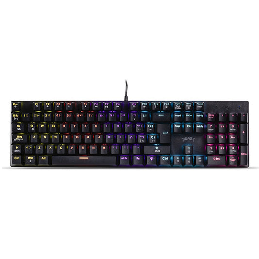 TECLADO GAMER SFT BEAST ABYSMAL ARMOR RGB, ALÁMBRICO, MECÁNICO, SWITCH OUTEMU, NEGRO, USB