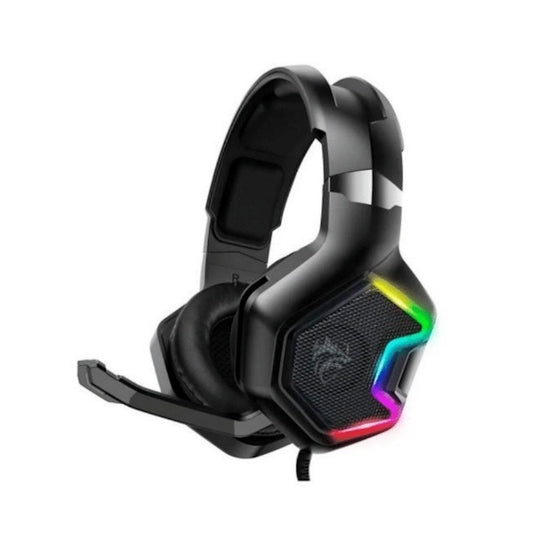 AUDÍFONOS GAMER RAIJU K10 PRO, ALÁMBRICO, NEGRO, USB/3.5MM, 2.2Mts