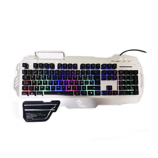 TECLADO GAMER RAIJU E-SPORTS RGB, ALÁMBRICO, ALUMINIO/NEGRO, USB