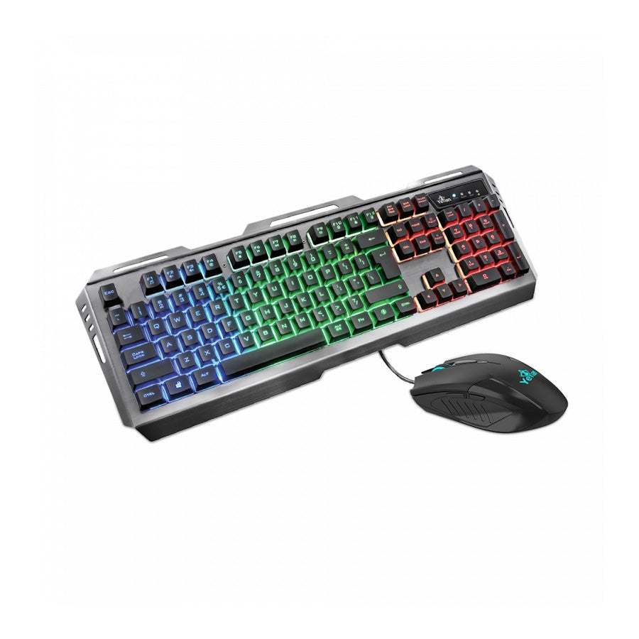 KIT GAMER TECLADO Y MOUSE YEYIAN POHOENIX 3000, ALÁMBRICO, NEGRO, USB