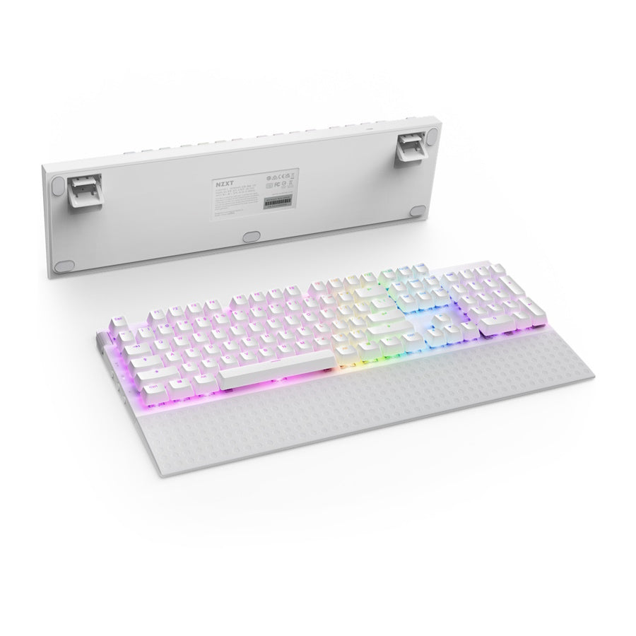 TECLADO GAMER NZXT FUNTION 2, SWITCH GATERON RED, BLANCO, ALÁMBRICO