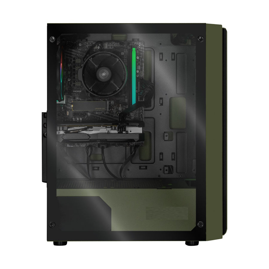 PC GAMER KRONOS TACTICAL GREEN, Intel Core i3-10100F, AMD Radeon RX 6500 XT, 16GB RAM, 500 NVME