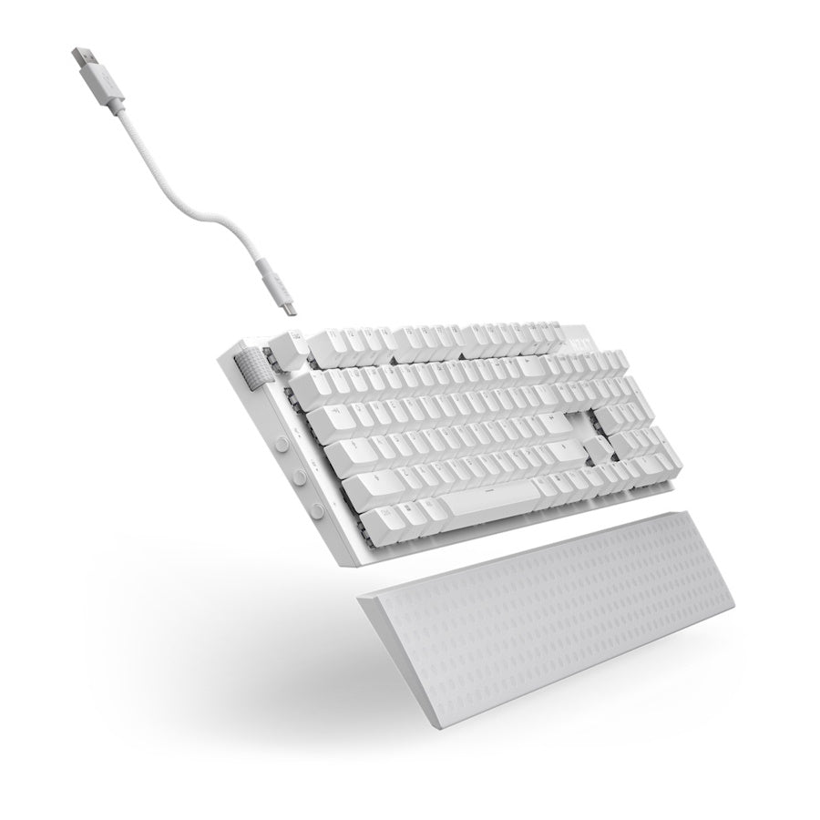 TECLADO GAMER NZXT FUNTION 2, SWITCH GATERON RED, BLANCO, ALÁMBRICO